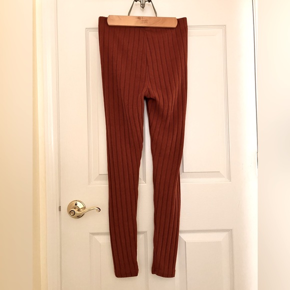 NWOT Rust Colored Ribbed Pants - Picture 2 of 4